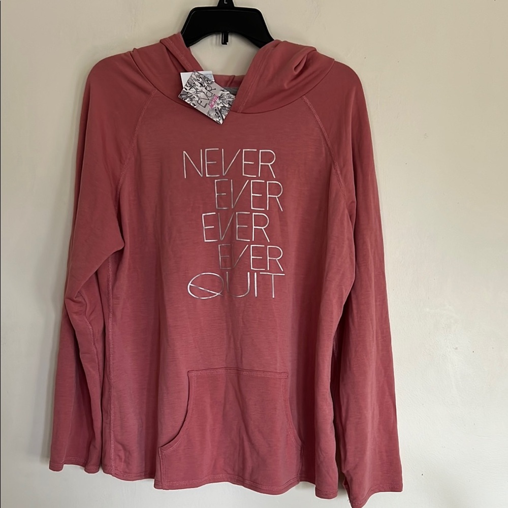 EVcR Pink Hoodie with Motivational Print
